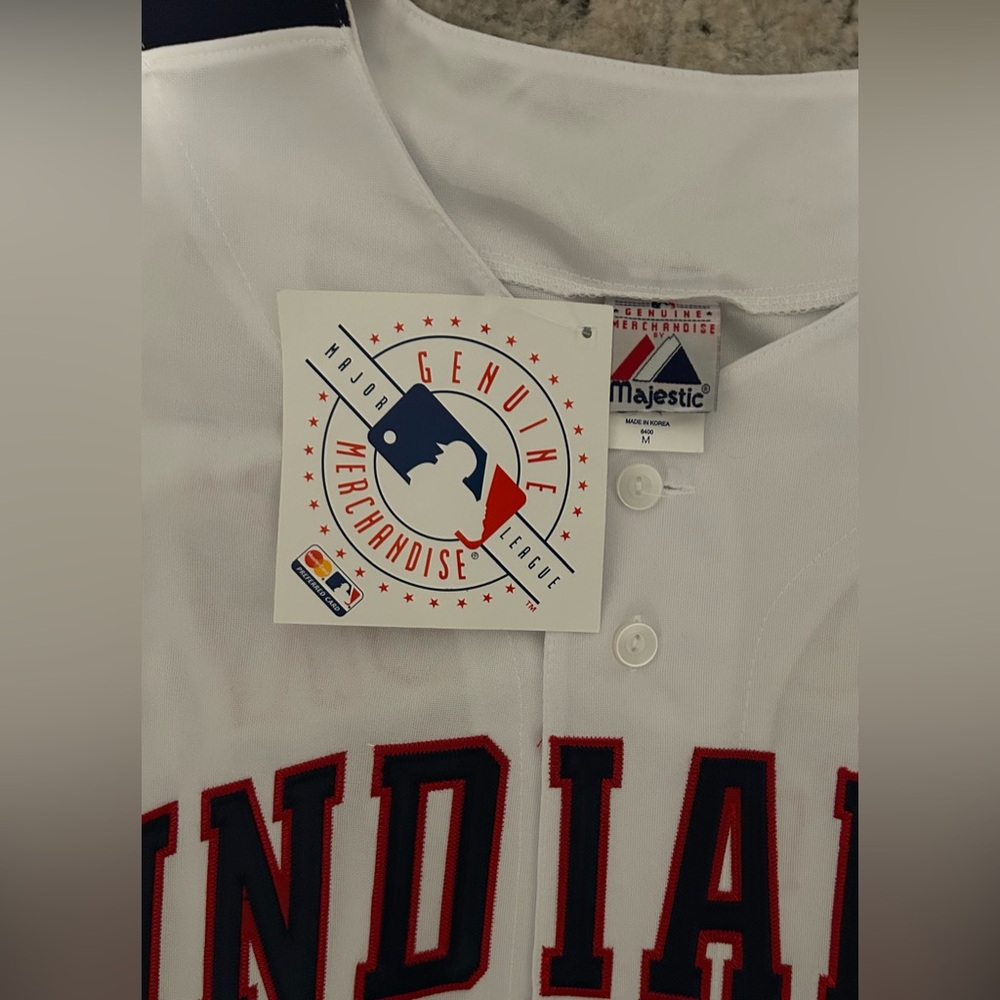 Majestic Authentic Cleveland Indians Kenny Lofton Throwback Jersey Men’s Sz: M - Picture 4 of 8